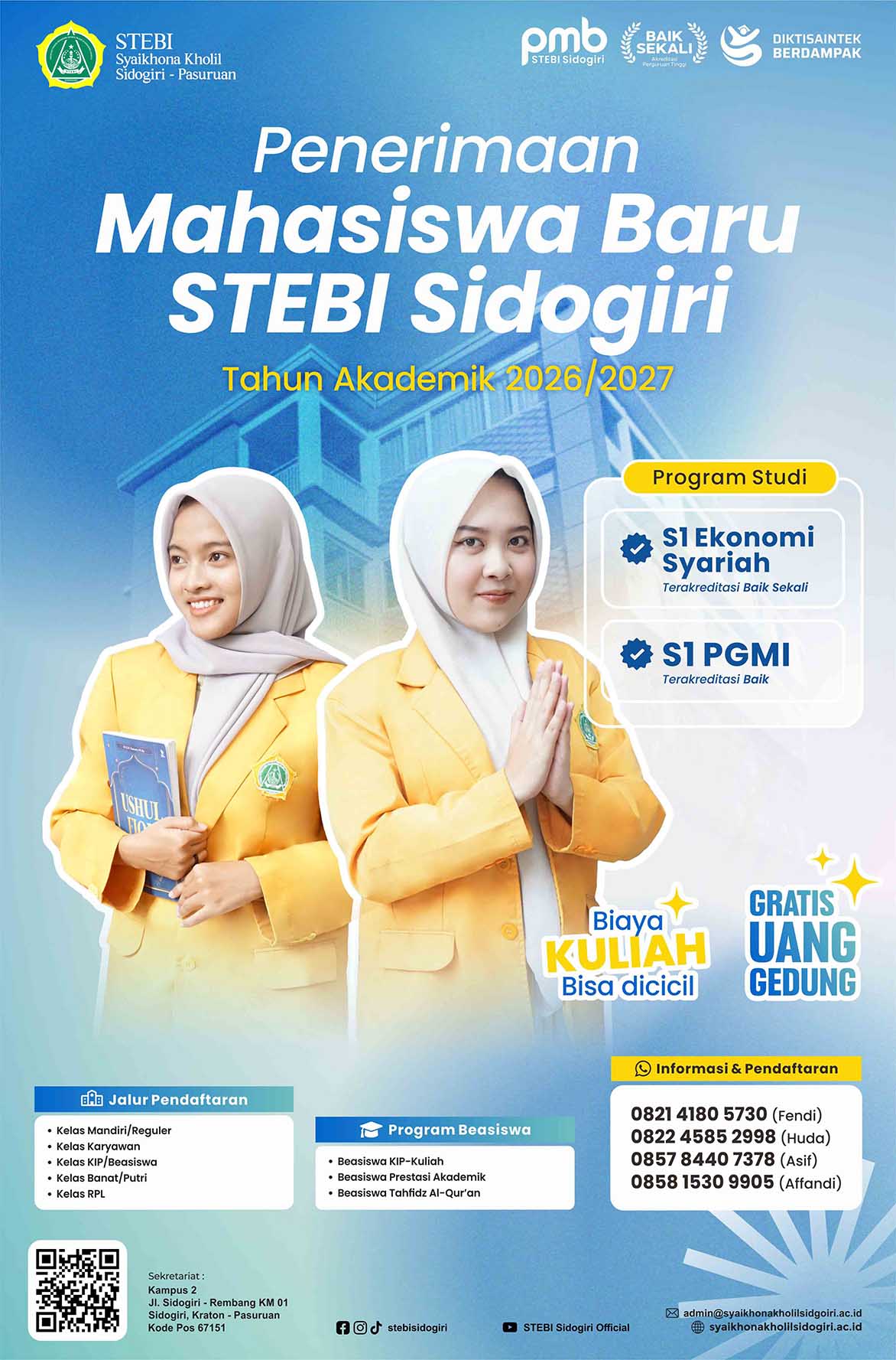 Poster Penerimaan Mahasiswa Baru STEBI Sidogiri 2026/2027